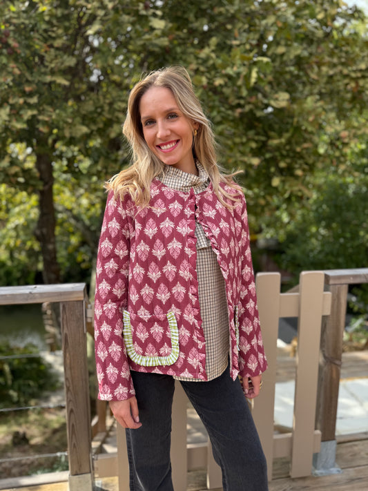 Veste Suzanne – Imprimé rose