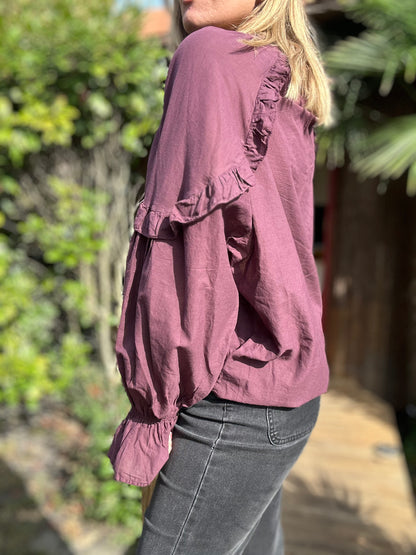 Blouse Berthe - bordeaux