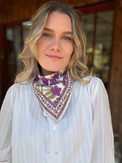 Petit foulard Jaipur, lavande