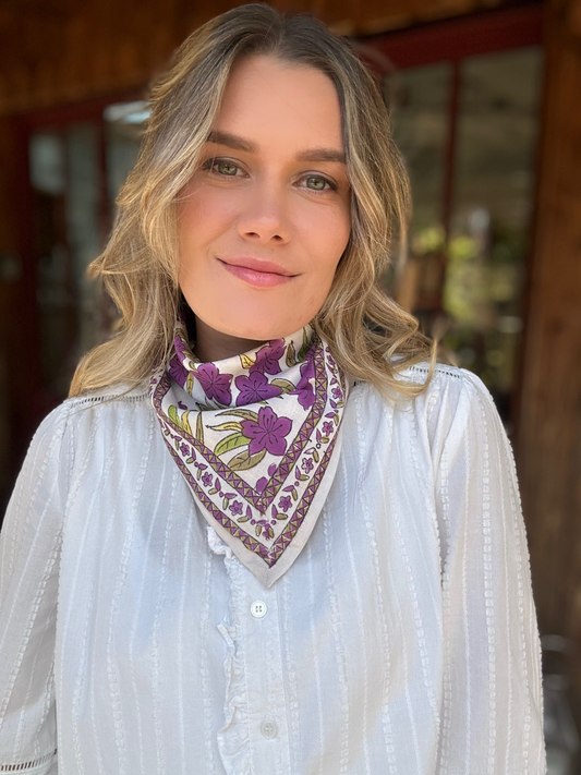 Petit foulard Jaipur, lavande