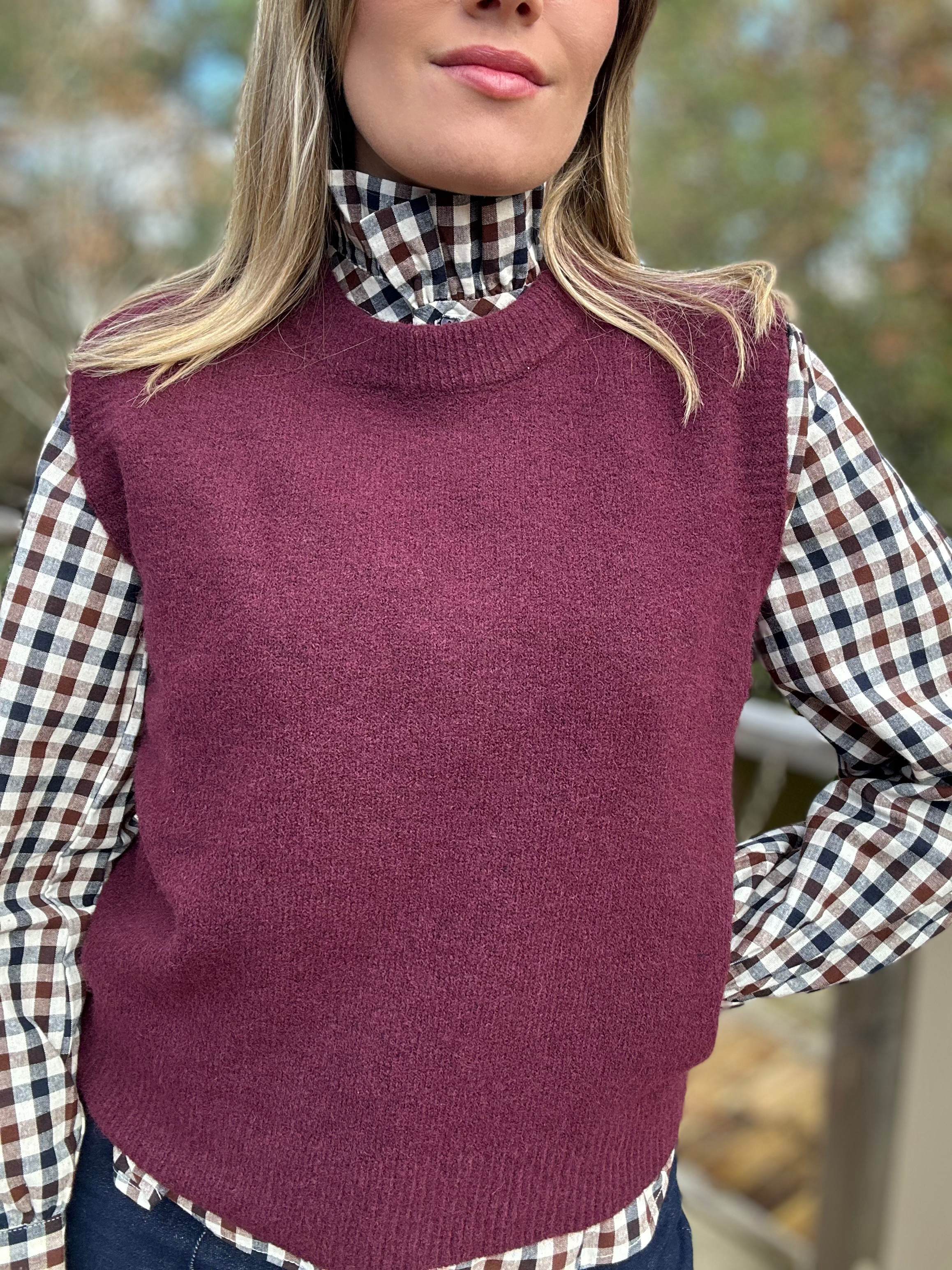 Pull sans manches HENRI - Bordeaux