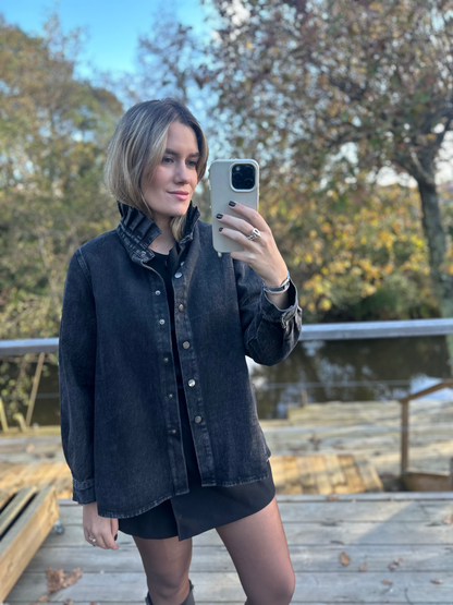 Veste Arsène denim - col volanté