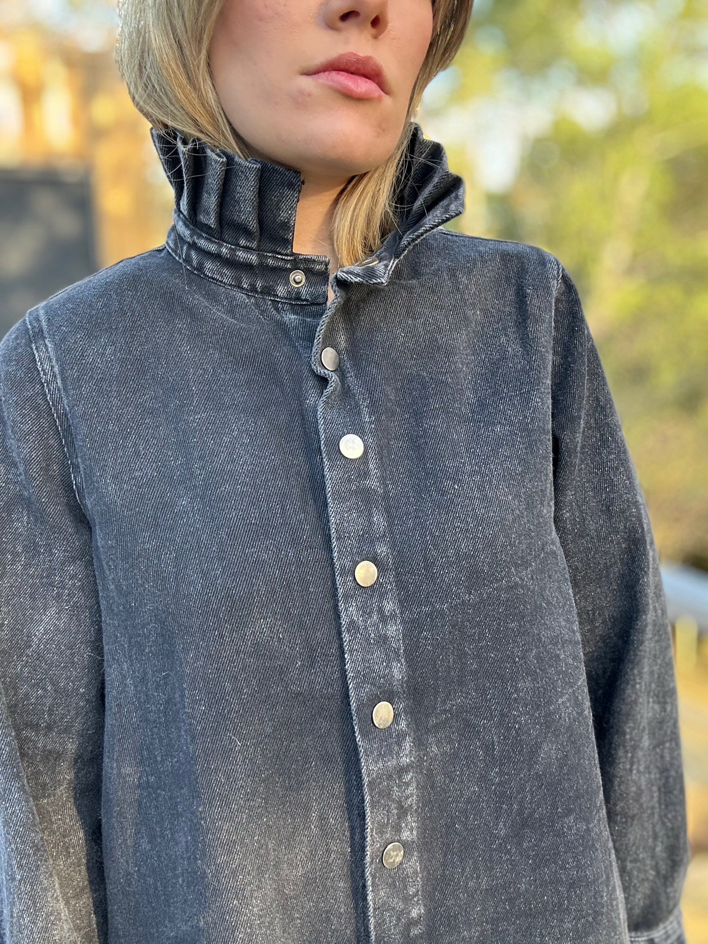 Veste Arsène denim - col volanté