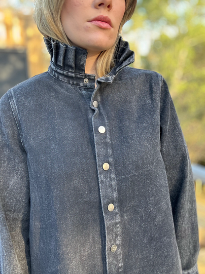 Veste Arsène denim - col volanté